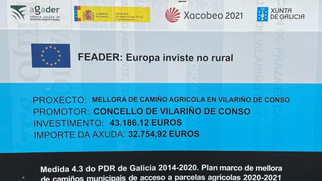 Mellora de camiño agrícola en Vilariño de Conso