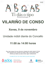 Unha unidade móbil do centro de transfusión atenderá aos doantes de sangue o XOVES, 9 de Novembro